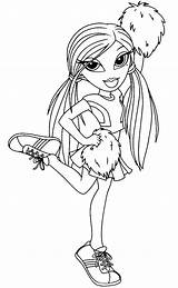 Coloring Pages Cheerleader Bratz Cheer Color Printable Da Barbie Colouring Tocolor Megaphone Template Smiling Print Minnie Mouse sketch template