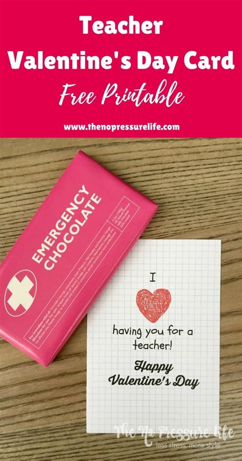 printable teacher valentines day card     gift