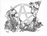 Pentagram Wiccan Pagan Witchcraft Pentacle Wicca Rede Altar Witchesofthecraft Celtic Sketchite Målarböcker Designlooter sketch template