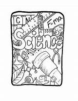 Science Notebook Cover Coloring Template Pages Interactive sketch template