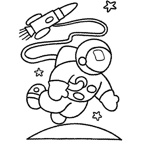 simple astronaut  rocket coloring pages xcoloringscom