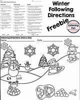 Directions Following Coloring Worksheets Winter Printable Speech Activity Worksheet Preschool Follow Kindergarten Template Activities Teacherspayteachers Therapy sketch template