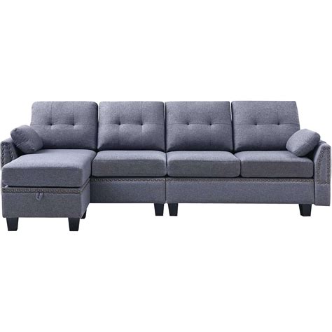partial honbay reversible sectional sofa couch  loveseat