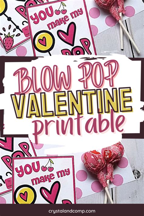 blow pop valentine  printable blow pops  valentines day