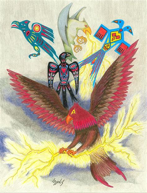 legend   thunderbird drawing  lew davis fine art america