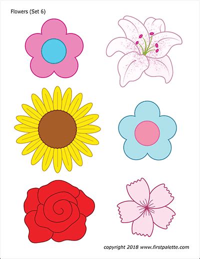 printable small flower template flower template  childrens