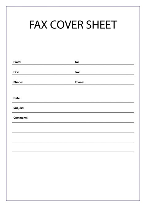 blank fax cover sheet  printable