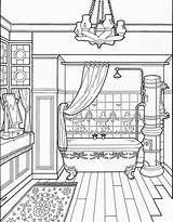 Coloring Bathroom Victorian Pages House Adult Colouring Kids Drawing Printable Houses Book Sheets Interior Color Books Clean Getdrawings Modern Homes sketch template