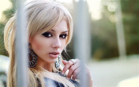 Wallpaper Face Women Outdoors Model Blonde Depth Of