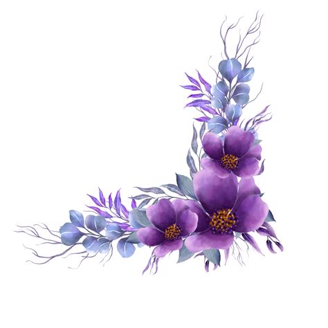 purple flower corner  greeting card wedding invitation transparent