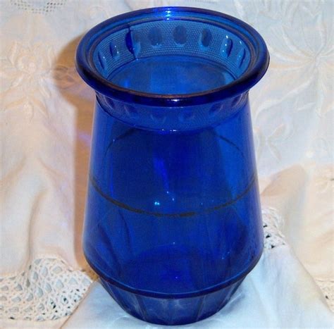Cobalt Blue Depression Glass Vase By L E Smith