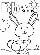 Coloring Letter Bunny Pages Preschoolers Fun sketch template