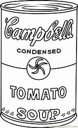 Soup Warhol Andy Coloring Pages Campbell Campbells Drawing Pop Cans Kids Printable Sopa Color Drawings Coloringpages101 Choose Board Ift Tt sketch template