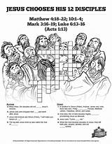 Disciples Crossword Puzzle Chooses Coloring Apostles Word Choosing Worry Catholic sketch template