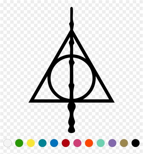 Harry Potter Deathly Hallows Symbol Black Triangle Embroidered Iron On