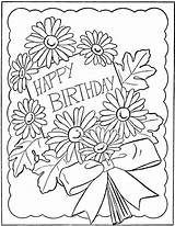 Coloring Birthday Happy Card Pages Printable Print sketch template