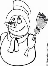 Snowman Coloring Pages Christmas Color Snow Print sketch template