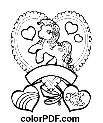 heart   pony coloring pages  books