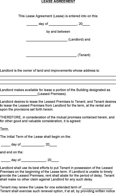 colorado commercial lease agreement   printable rental