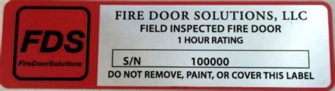 compliance critical fire door  frame labeling