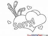 Sorry Coloring Pages Flowers Cards Sheets Hits 1777 sketch template