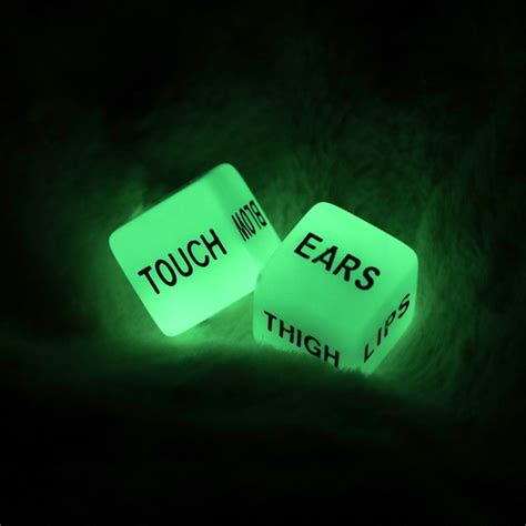 1 pair love dice glow in dark funny sex dice toy cut the