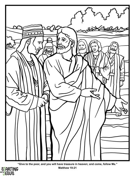 jesus  rich young ruler coloring page