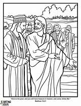 Rich Ruler Young Coloring Jesus sketch template