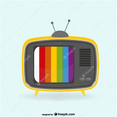 Colorful Vintage Tv Set Vector Free Download