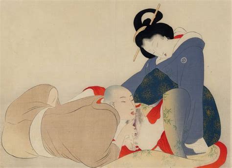 japanese shunga artists exploring the art of oral sex shunga gallery isselecta