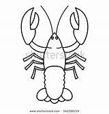 Crayfish Crawfish Coloring Outline Icon Vector Illustration Style Web Clipart Getdrawings Drawing Color Stock Clip Getcolorings sketch template
