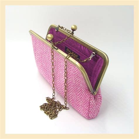 pink clutch evening bag  chain personalised gift  etsy