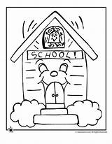 School Coloring Pages Color Clipart Printable House Cartoon Activities Kids Worksheets Cute Back Classroom Fun Ed Woojr sketch template