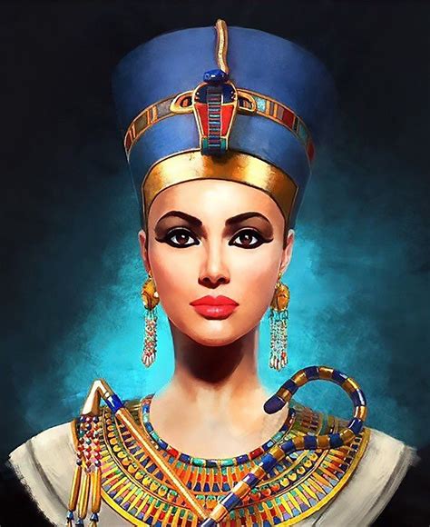 nefertiti the beautiful queen egyptian art handmade oil etsy egyptian