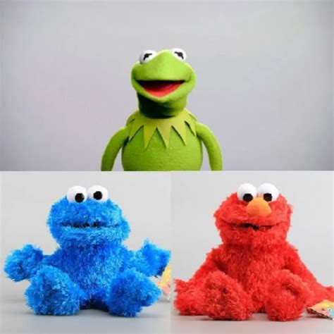 uk kermit frog elmo cookie monster sesame street hand puppet plush xmas toy doll