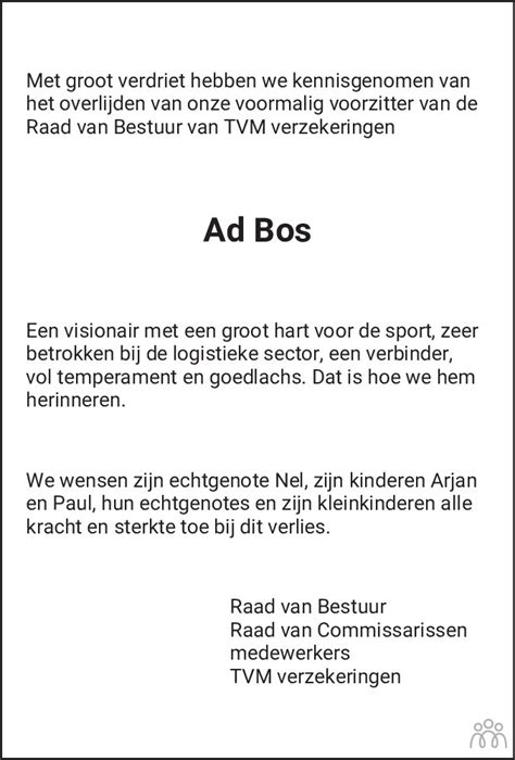 ad bos    overlijdensbericht en condoleances mensenlinqnl