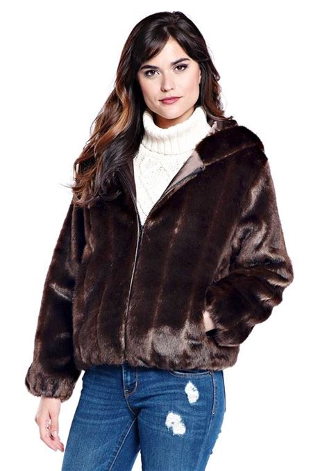 sable hooded faux fur parka womens faux fur jackets