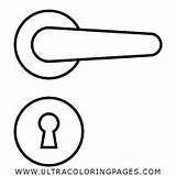 Door Icon Handle Knob Locked Entrance Lock Estate Real Template Library Coloring sketch template