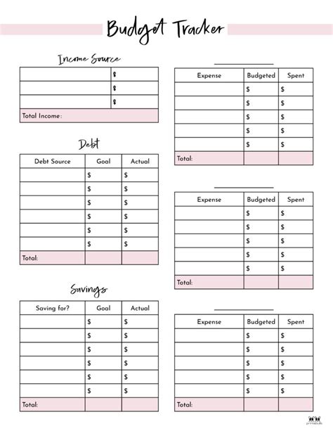 printable monthly budget template