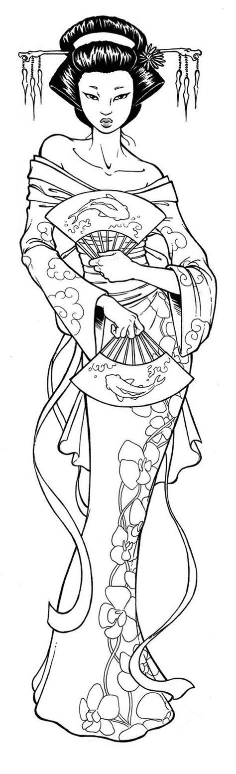 amazing picture  geisha coloring page netart coloring books