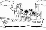 Sinterklaas Stoomboot Kleurplaat Kleurplaten Tekenen Piet Animaatjes Tekeningen Pieten Knutselen sketch template