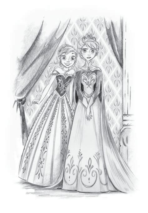 Official Frozen Illustration Of Elsa And Anna Disney