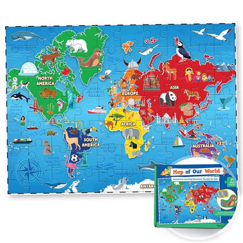 world map puzzle  kids  piece world puzzles  continents childrens jigsaw