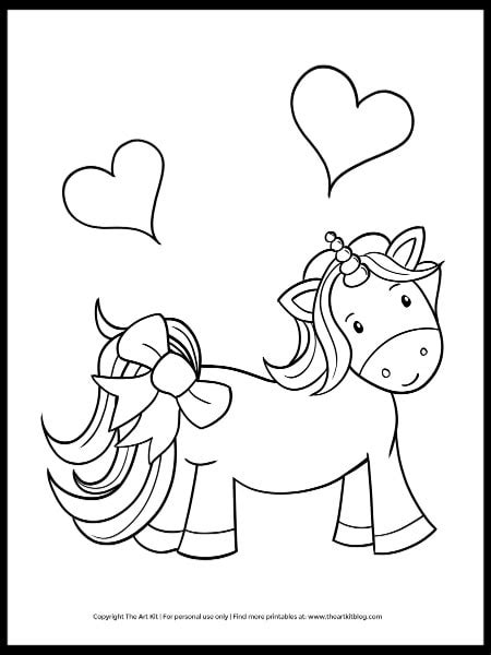 unicorn coloring page  art kit