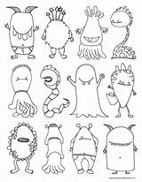 Monster Template Printable Coloring Halloween Pages sketch template