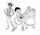 Coco Miguel Coloring Pages Hector Guitar Abuelita Plays Color Him While Colorings Pages2color Printable Getdrawings Print Getcolorings sketch template