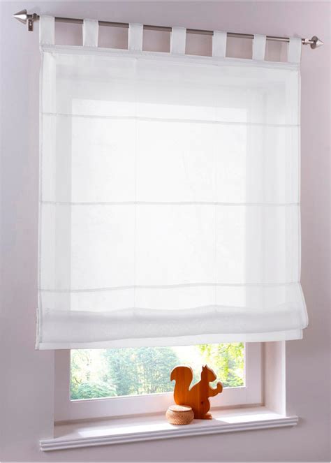 transparante raamdecoratie met dwarsstrepen wit lussen