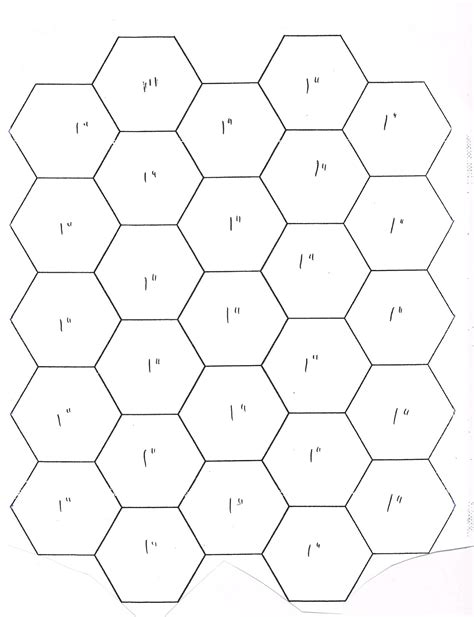 printable hexagon template  quilting printable templates