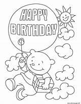 Coloring Birthday Happy Pages Printable Cards Print Grandma Wishes Card Color Kids Brother Grandpa Balloon Sheets Funny Woman Getcolorings Book sketch template