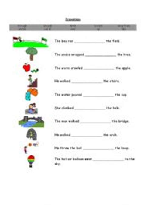 english worksheets directional prepositions